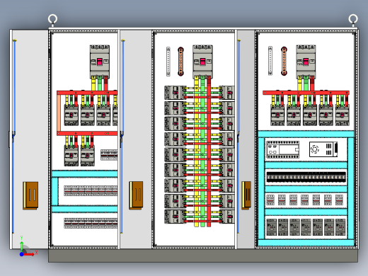 三柜组装630A电源柜plc4011控制柜 55889前视缩略图