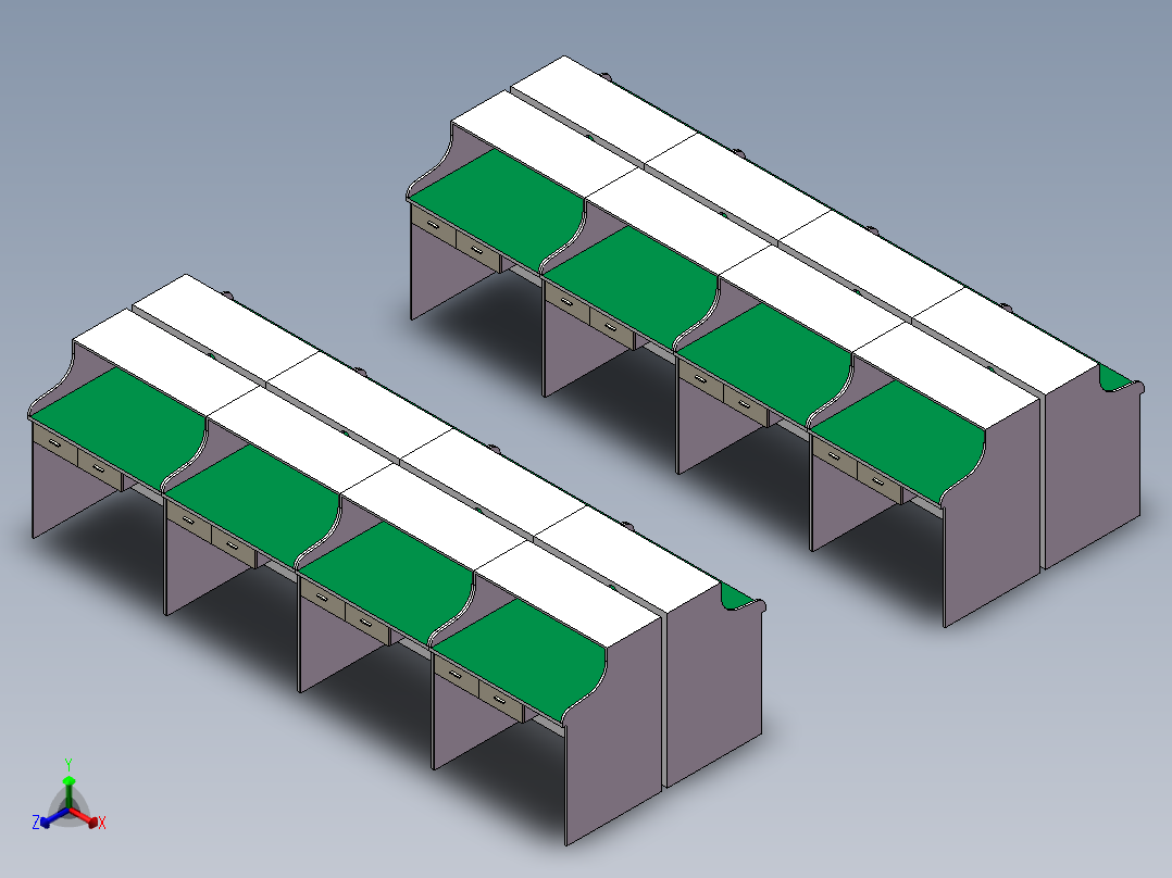 货架、PCB工作台正等轴测图