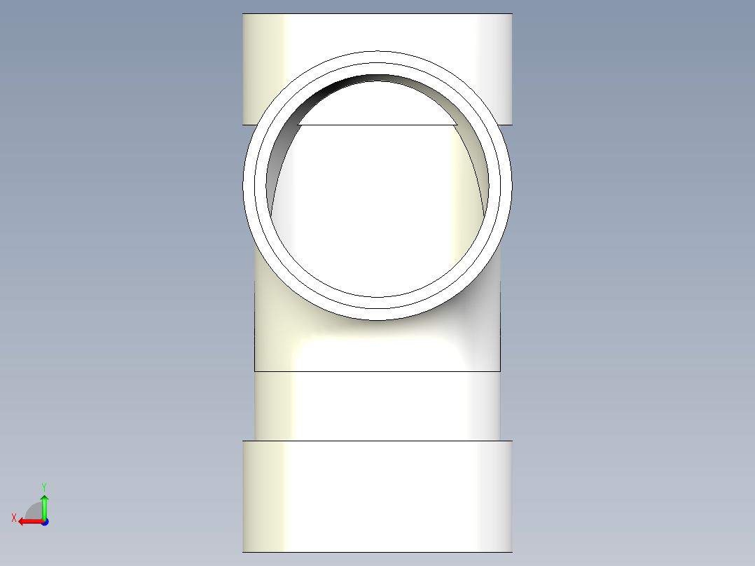 B3004517-基于夏洛特管件90度卫生三通带配置后视图