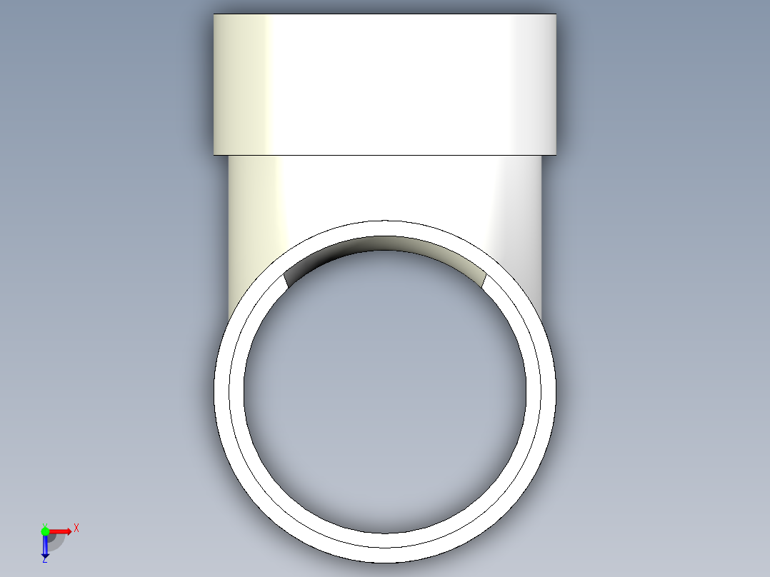 B3004517-基于夏洛特管件90度卫生三通带配置俯视图