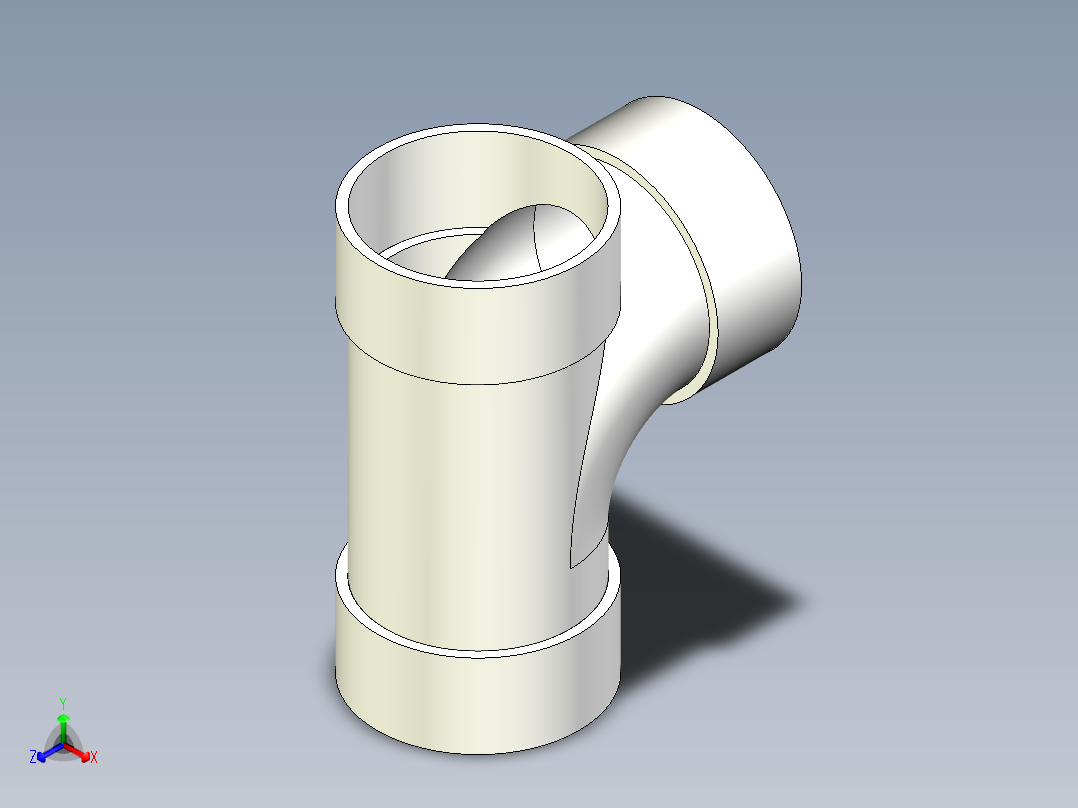 B3004517-基于夏洛特管件90度卫生三通带配置正等轴测图