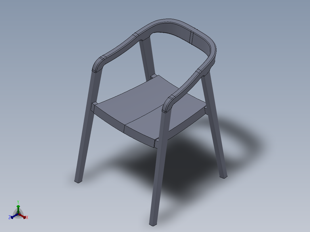 A0003251-户外用柚木椅子正等轴测图