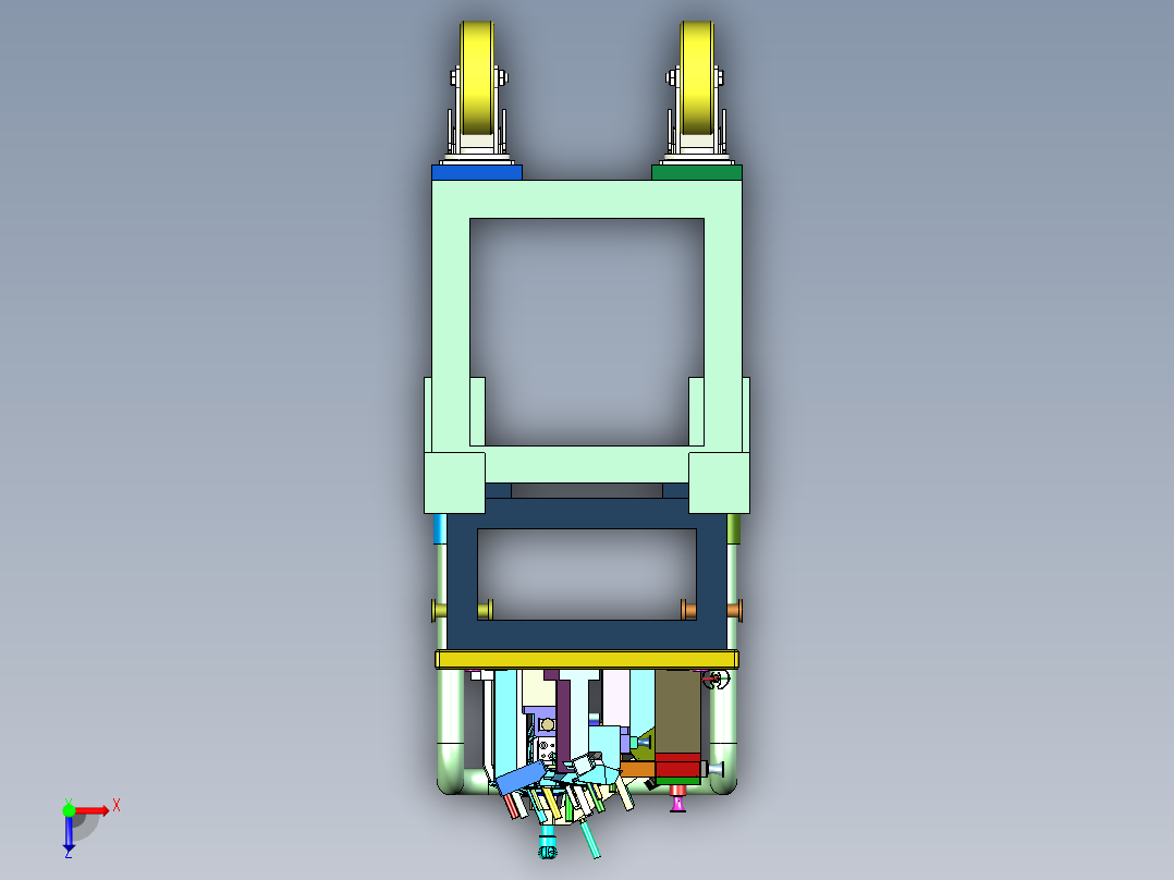 前除霜风道总成检具俯视图
