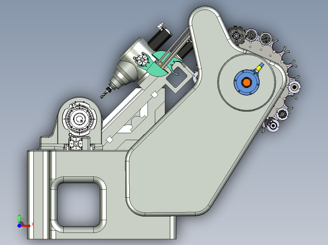 Slika CNC lathe数控车床3D数模图纸前视图