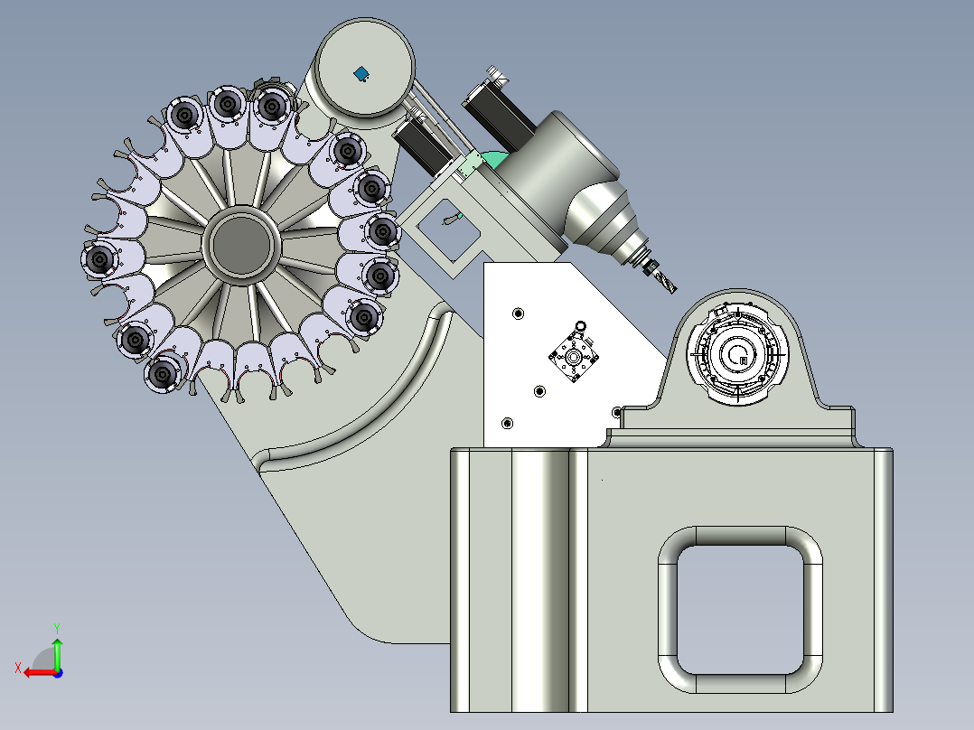 Slika CNC lathe数控车床3D数模图纸后视图