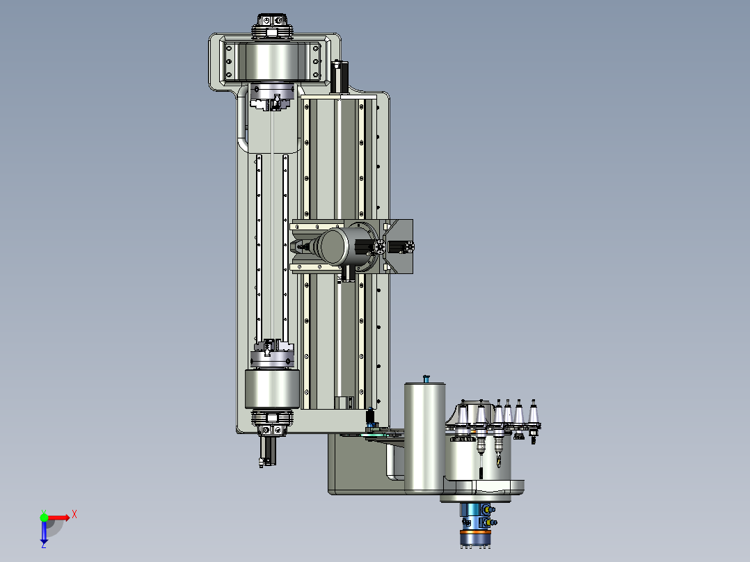 Slika CNC lathe数控车床3D数模图纸俯视图