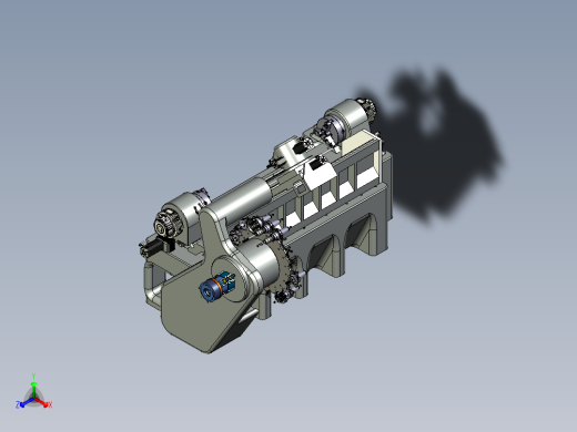 Slika CNC lathe数控车床3D数模图纸正等轴测缩略图