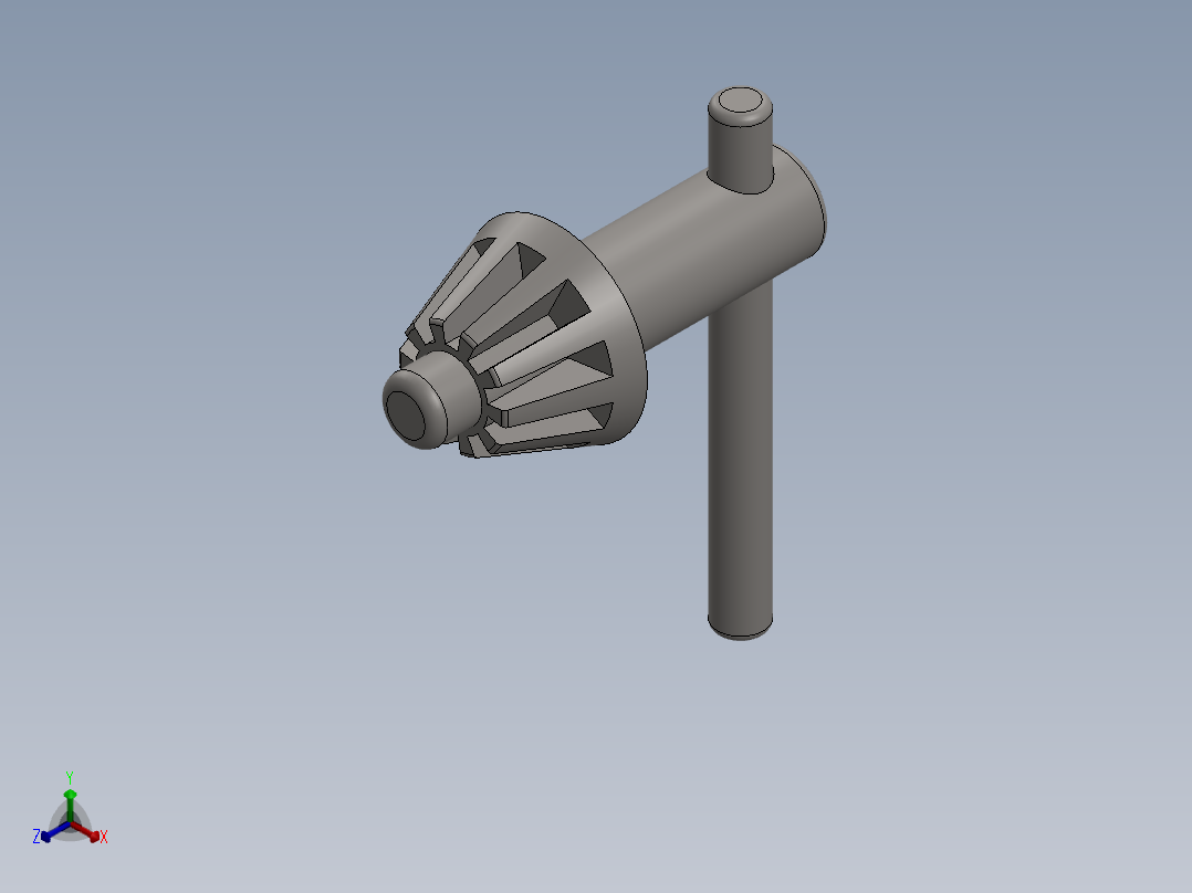 卡盘钥匙正等轴测图