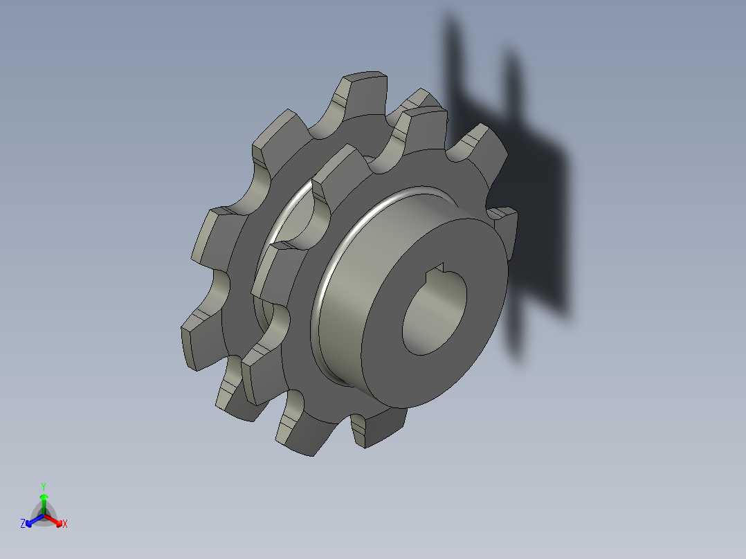 30倍速输送链齿轮-1223-B-A-B正等轴测图
