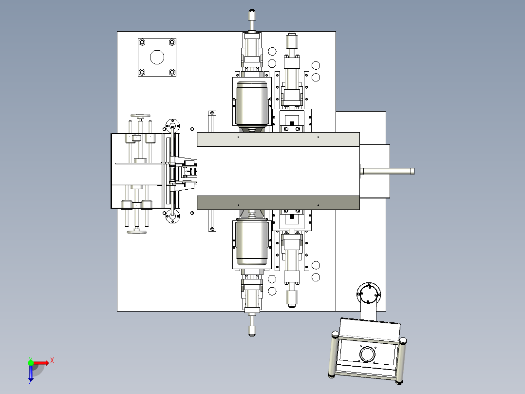 双头自动管端加工机（管端机）俯视图
