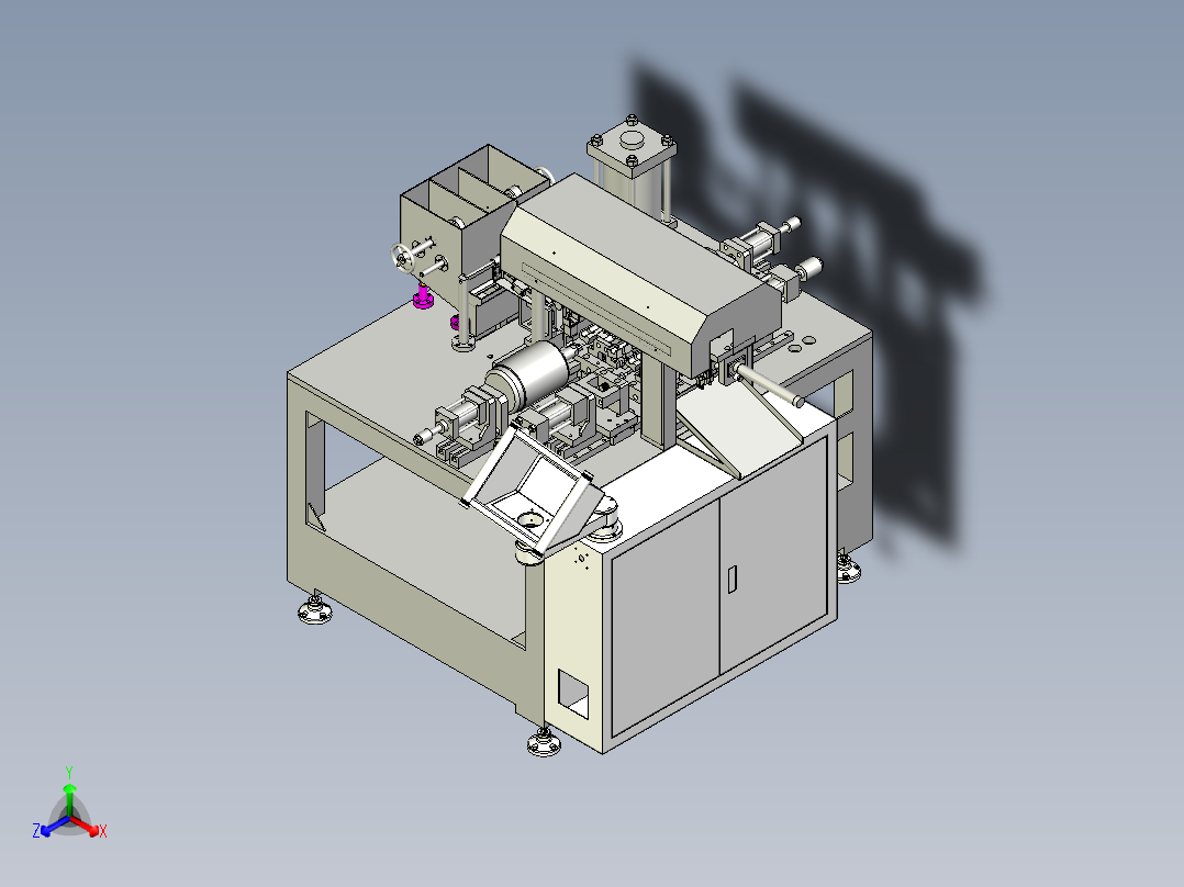 双头自动管端加工机（管端机）正等轴测图