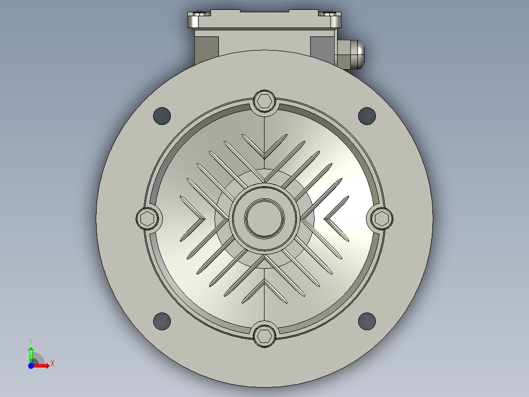 Y3EJ系列电机B5安装(63180L)Y2EJ-100-4P-3kW-B5前视图