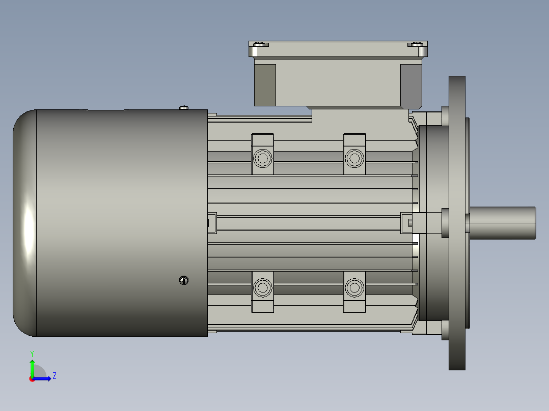 Y3EJ系列电机B5安装(63180L)Y2EJ-100-4P-3kW-B5左视图
