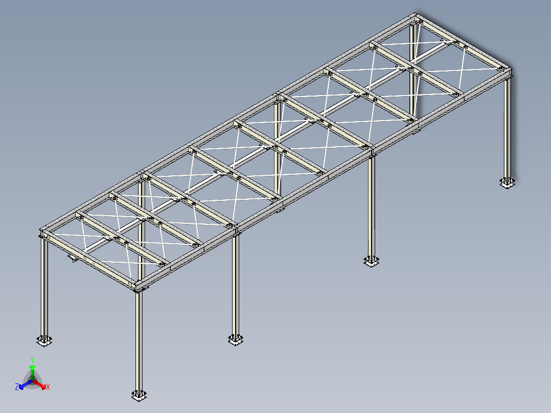 H型钢立库正等轴测图