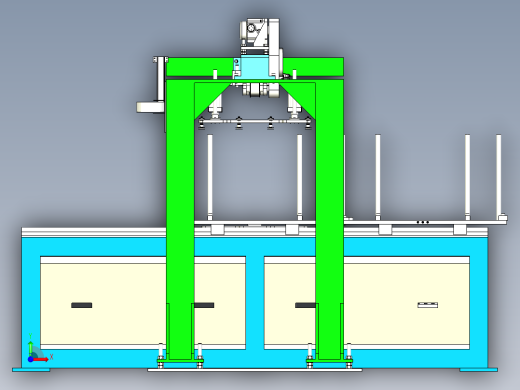 冲床料片自动化送料与桁架机械手取料设计前视缩略图