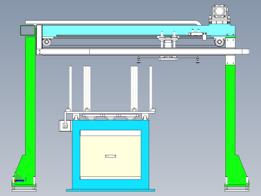 冲床料片自动化送料与桁架机械手取料设计左视缩略图