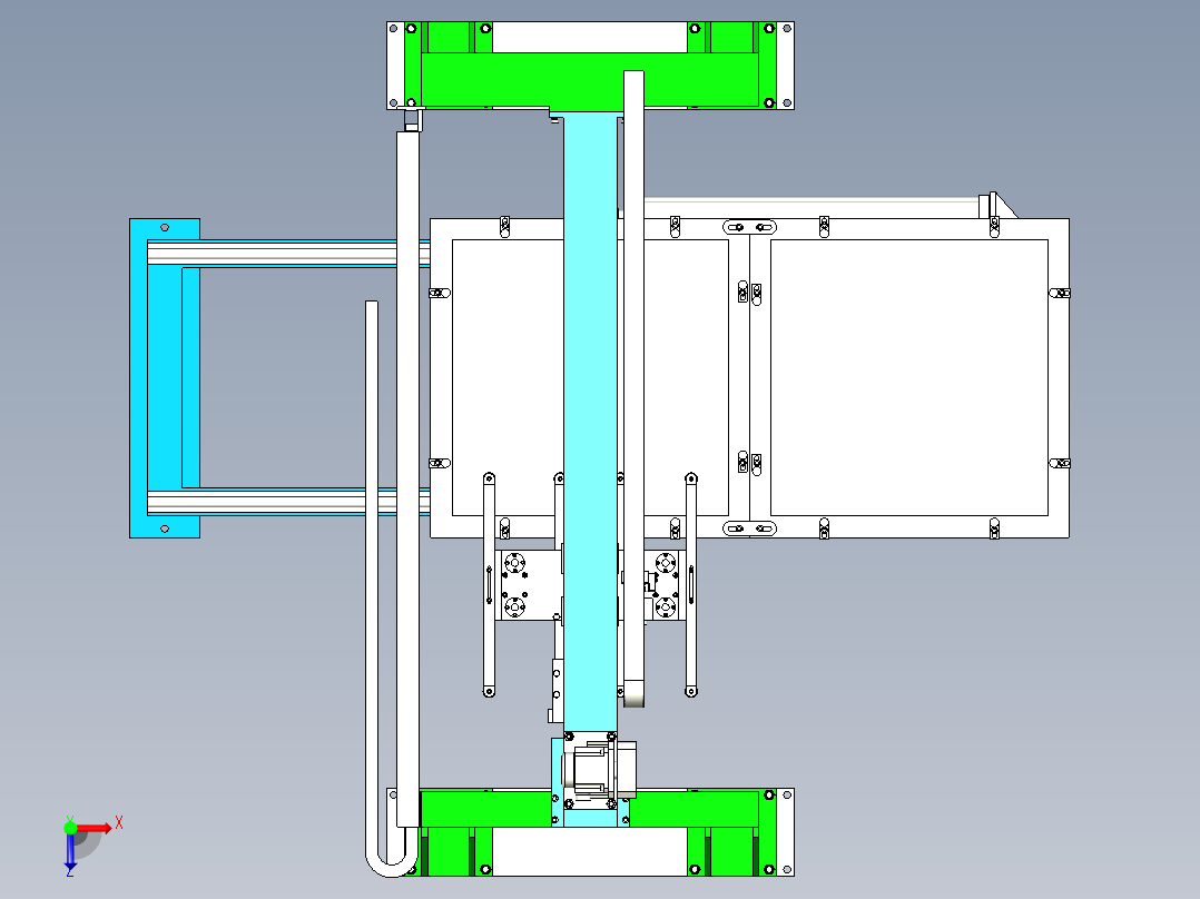 冲床料片自动化送料与桁架机械手取料设计俯视图