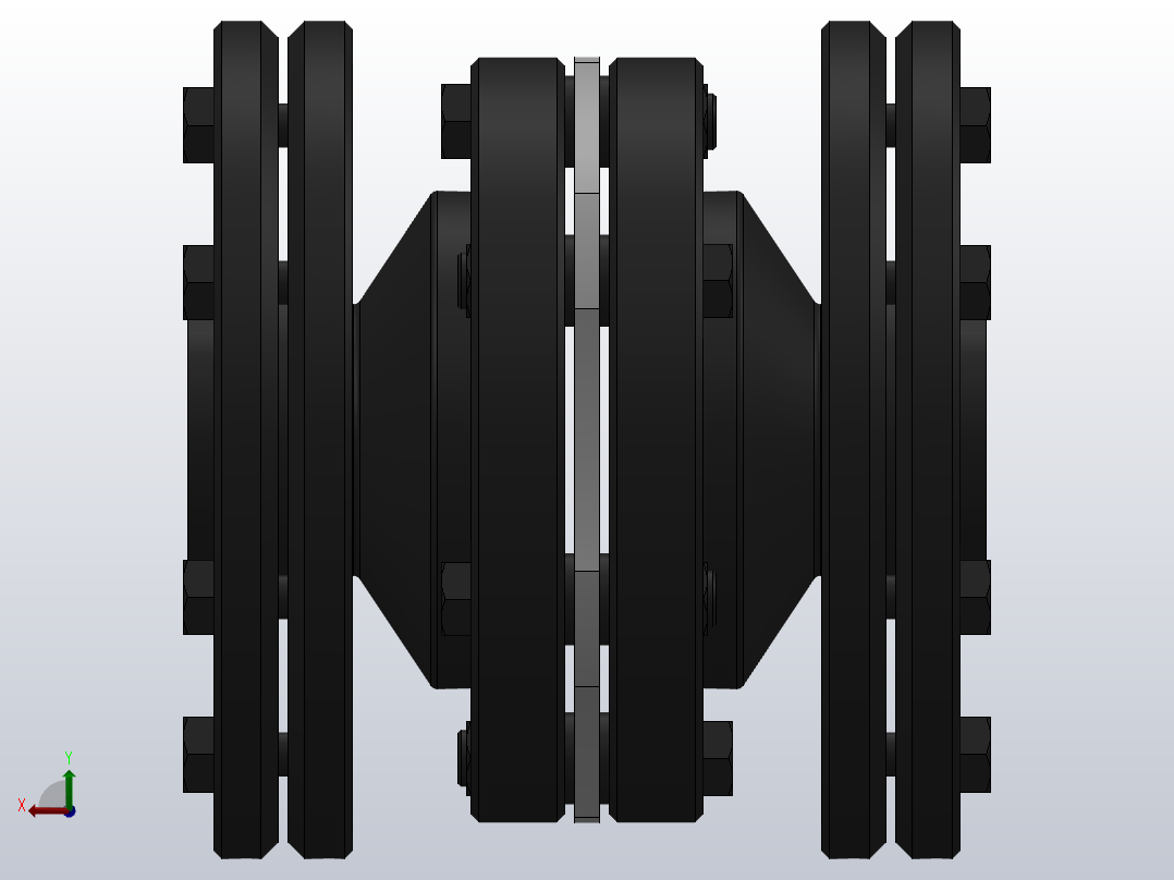 DJM-Y-P型锁紧盘式单型弹性膜片联轴器／SJM-Y-P型锁紧盘式双型弹性膜片联轴器_DJM-21-Y-P-190／Y-P-190-312左视图