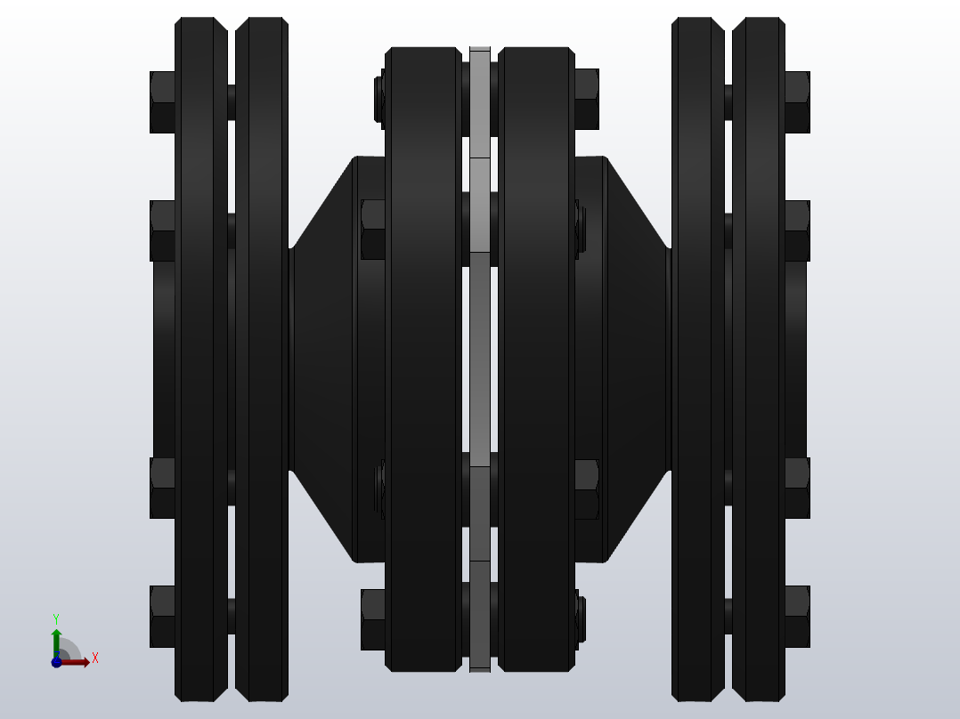 DJM-Y-P型锁紧盘式单型弹性膜片联轴器／SJM-Y-P型锁紧盘式双型弹性膜片联轴器_DJM-21-Y-P-190／Y-P-190-312右视图