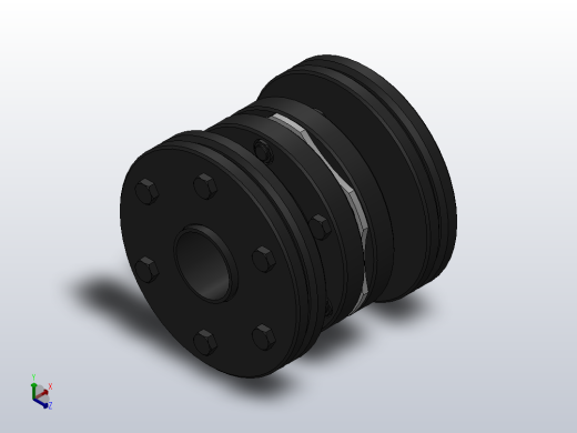 DJM-Y-P型锁紧盘式单型弹性膜片联轴器／SJM-Y-P型锁紧盘式双型弹性膜片联轴器_DJM-21-Y-P-190／Y-P-190-312正等轴测缩略图