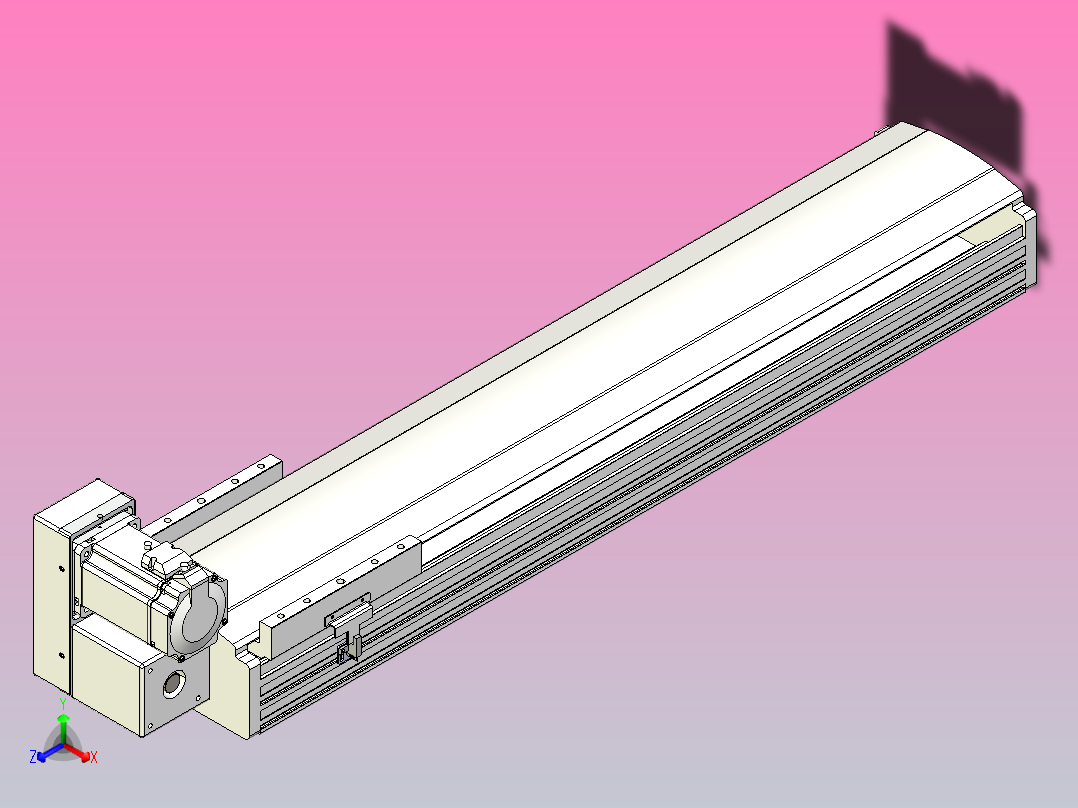 皮带直线轴半封闭可选导轨TPA-HNB-202D-140-L700-LU-Y-P75-N3主视图
