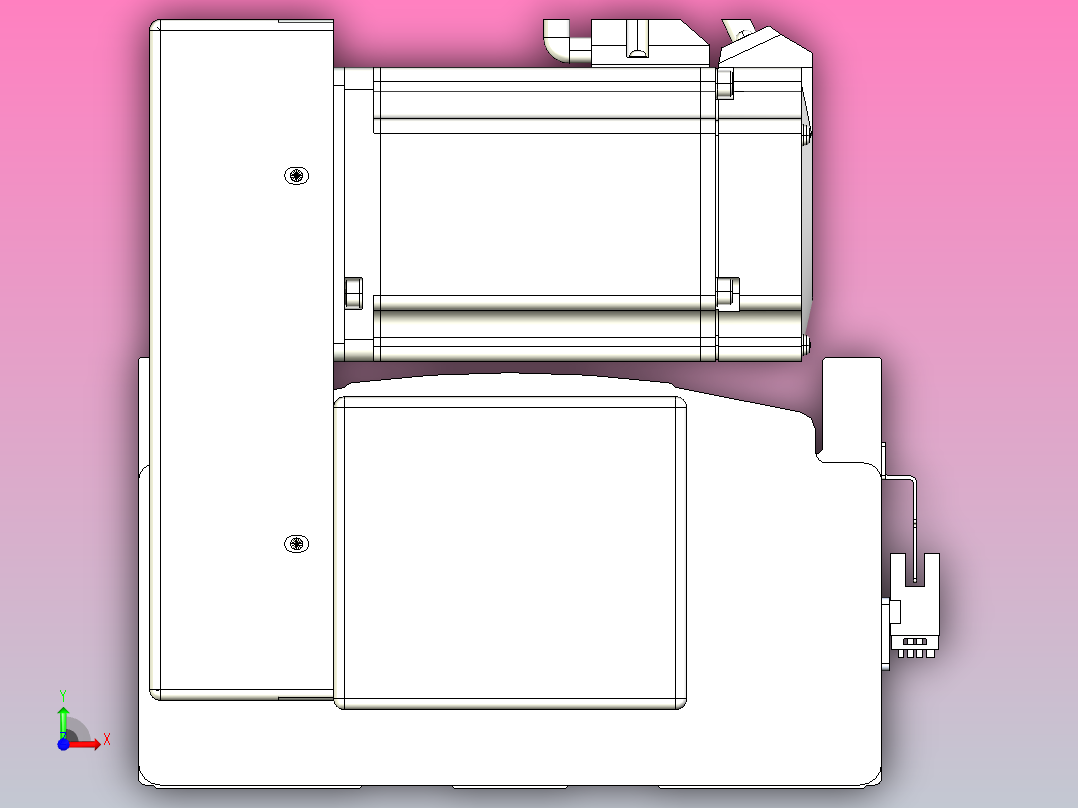 皮带直线轴半封闭可选导轨TPA-HNB-202D-140-L700-LU-Y-P75-N3前视图