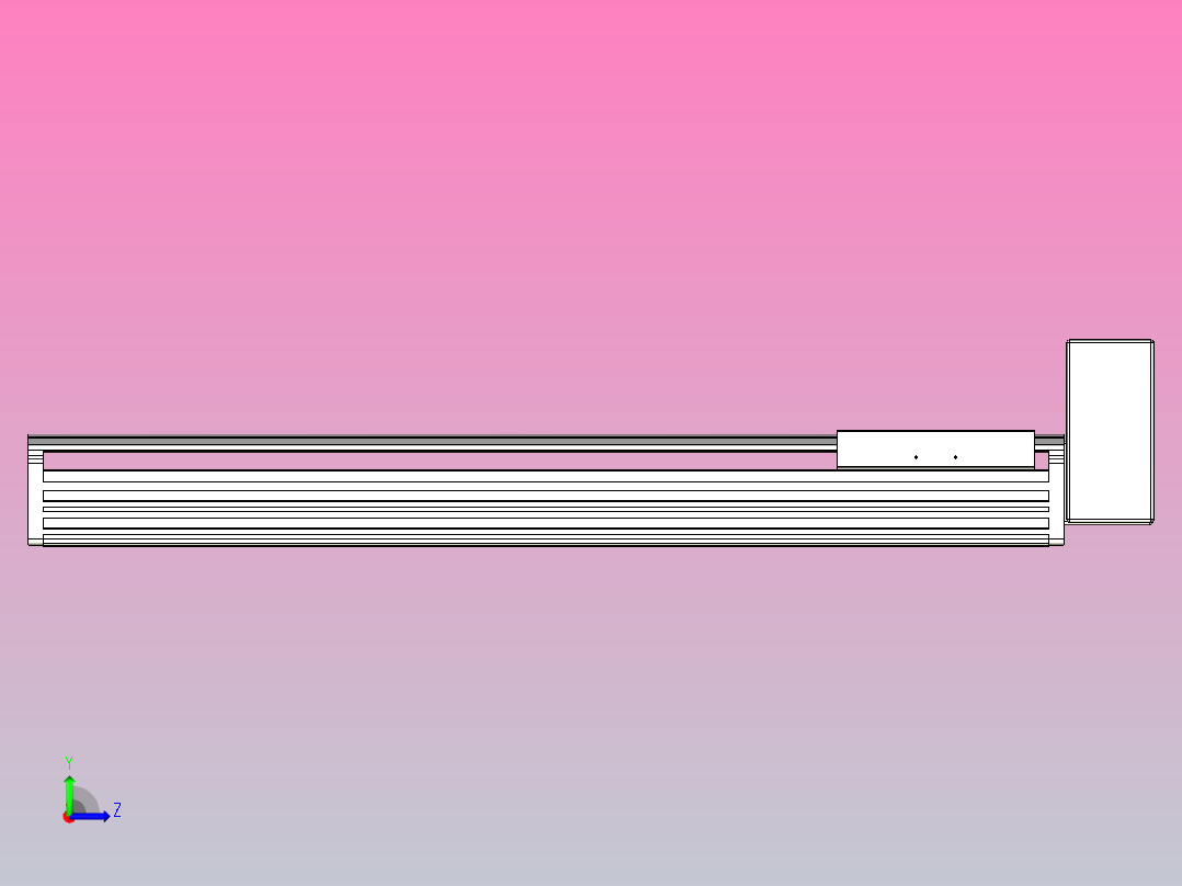 皮带直线轴半封闭可选导轨TPA-HNB-202D-140-L700-LU-Y-P75-N3左视图