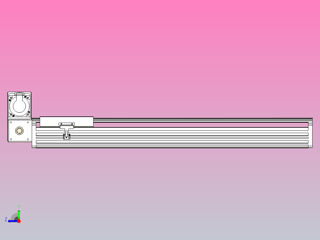 皮带直线轴半封闭可选导轨TPA-HNB-202D-140-L700-LU-Y-P75-N3右视图