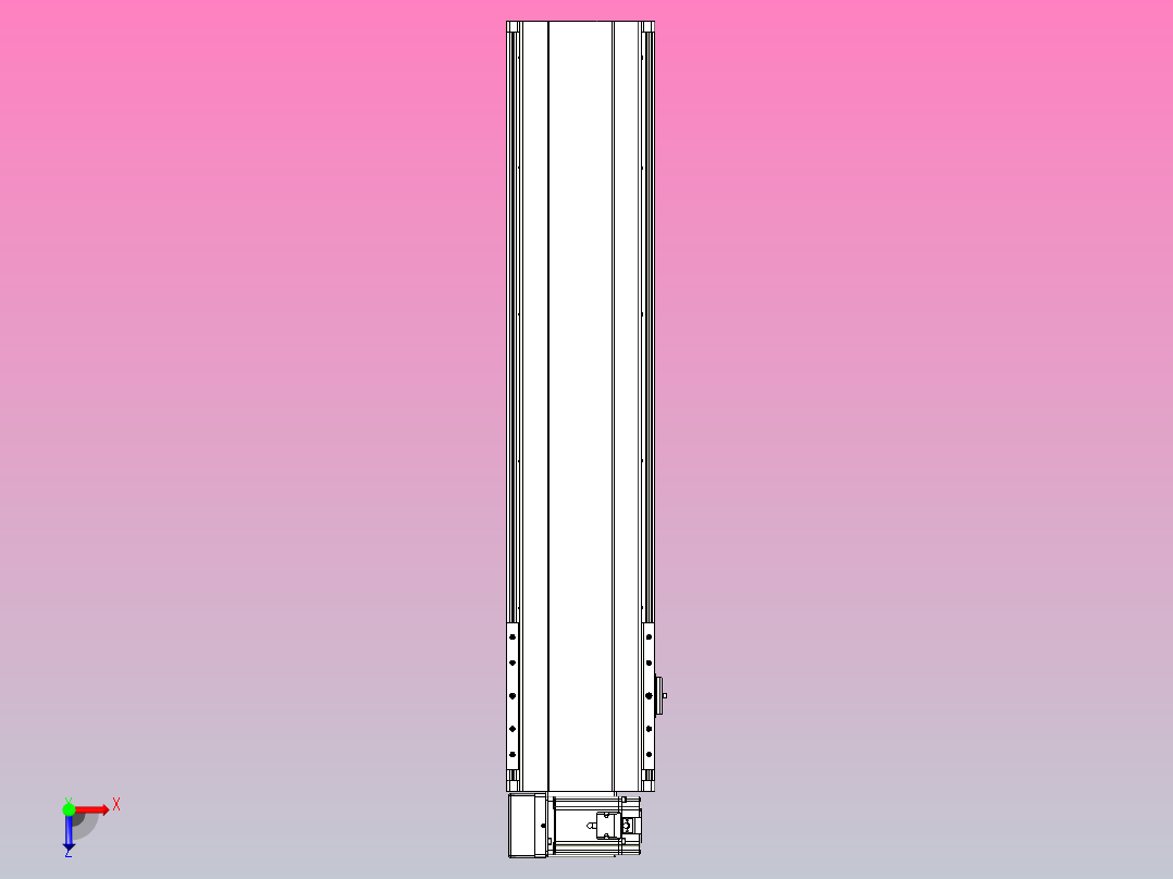 皮带直线轴半封闭可选导轨TPA-HNB-202D-140-L700-LU-Y-P75-N3俯视图