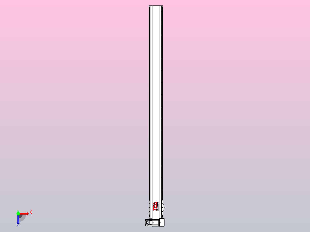 皮带直线轴半封闭可选导轨TPA-HNB-120D-110-L1550-RU-Y-P40-N3俯视图