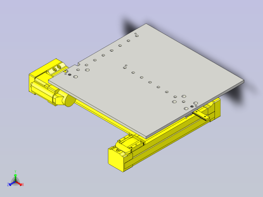 一款薄型XY滑台3D模型