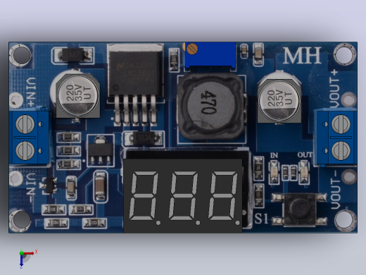LM2596降压转换器4.0~40转1.3 ~ 37V可调降压电源模块，带LED显示电压表俯视缩略图