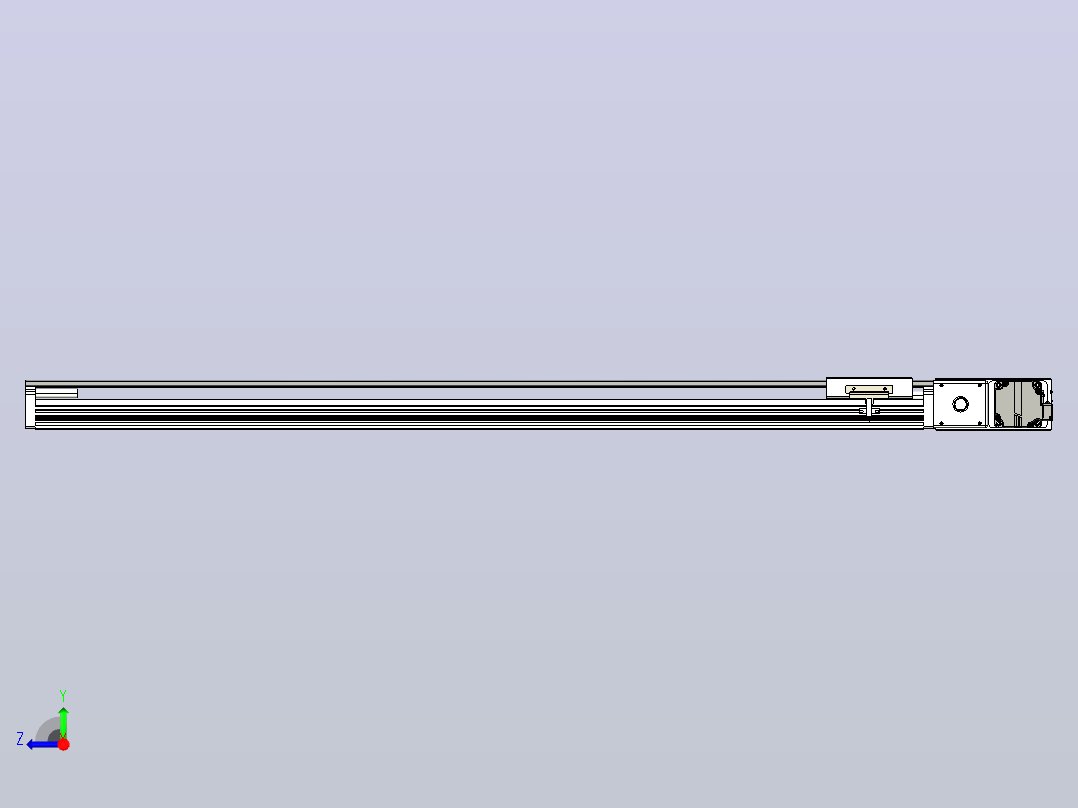 皮带直线轴半封闭可选导轨TPA-HNB-105D-90-L950-MR-C-P20-N3右视图