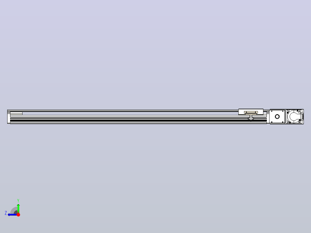 皮带直线轴半封闭可选导轨TPA-HNB-105D-90-L950-MR-Y-P20-N3右视图