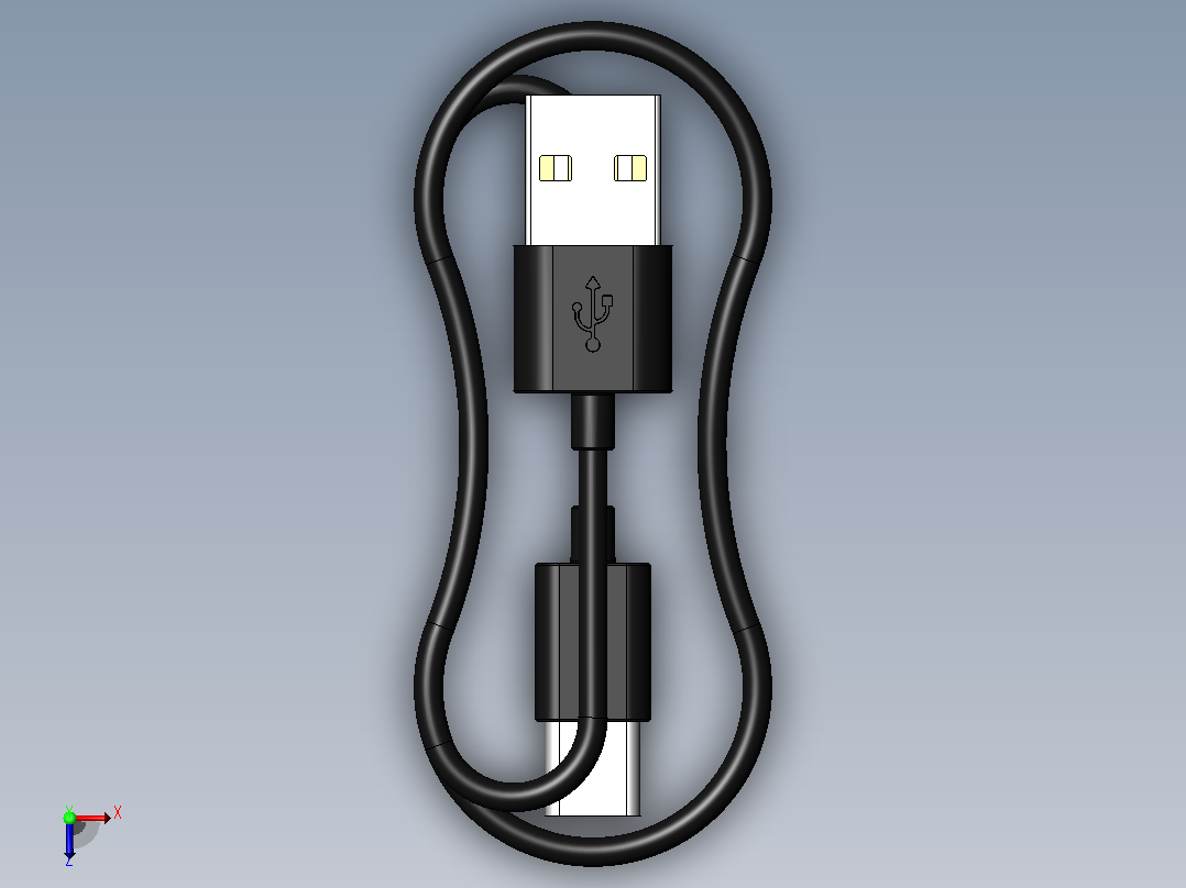 USB кабель _ USB 电缆俯视图