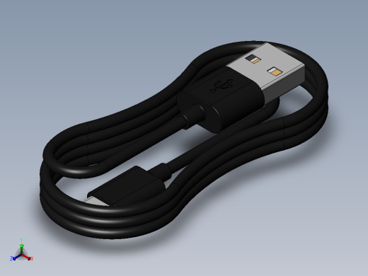 USB кабель _ USB 电缆正等轴测缩略图