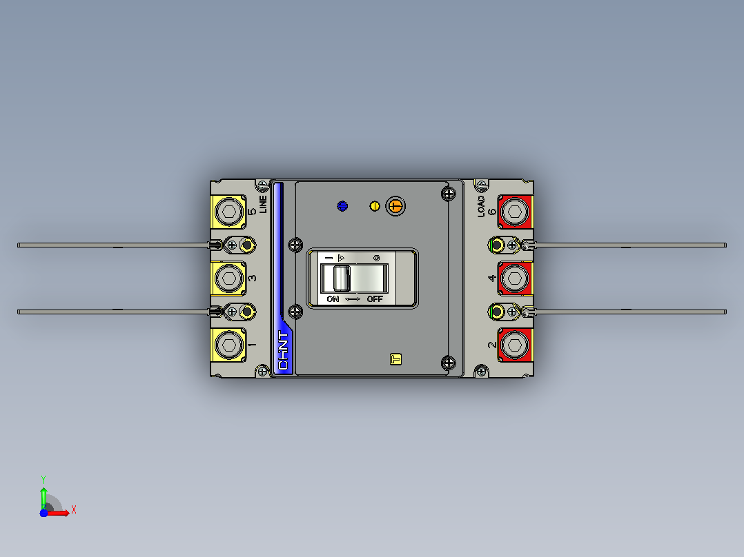 NXMLE-250H 3P剩余电流动作断路器三维模型202209前视图