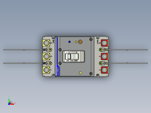 NXMLE-250H 3P剩余电流动作断路器三维模型202209前视缩略图