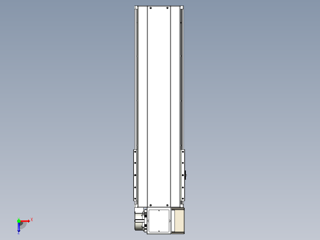皮带直线轴半封闭可选导轨TPA-HNB-220D-176-L500-RP-C-P1K-N3俯视图