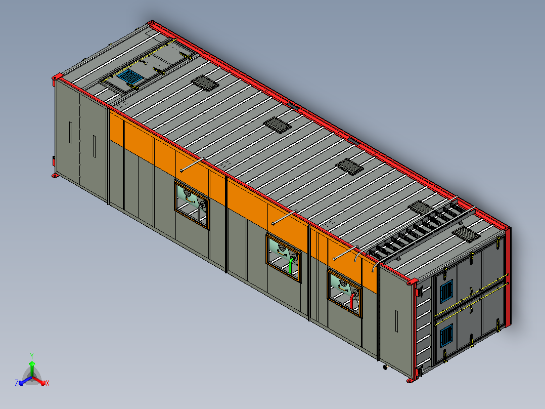 移动式渗碳剂工作站CATIA V5 r21模型前视图