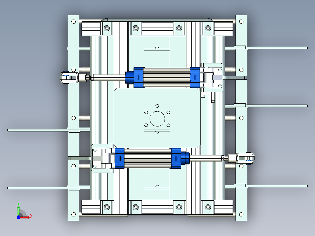 气缸驱动抓手前视图
