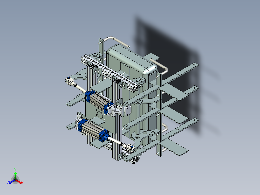 气缸驱动抓手正等轴测图