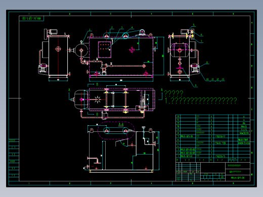 1吨每小时溶气气浮机设备装置图纸