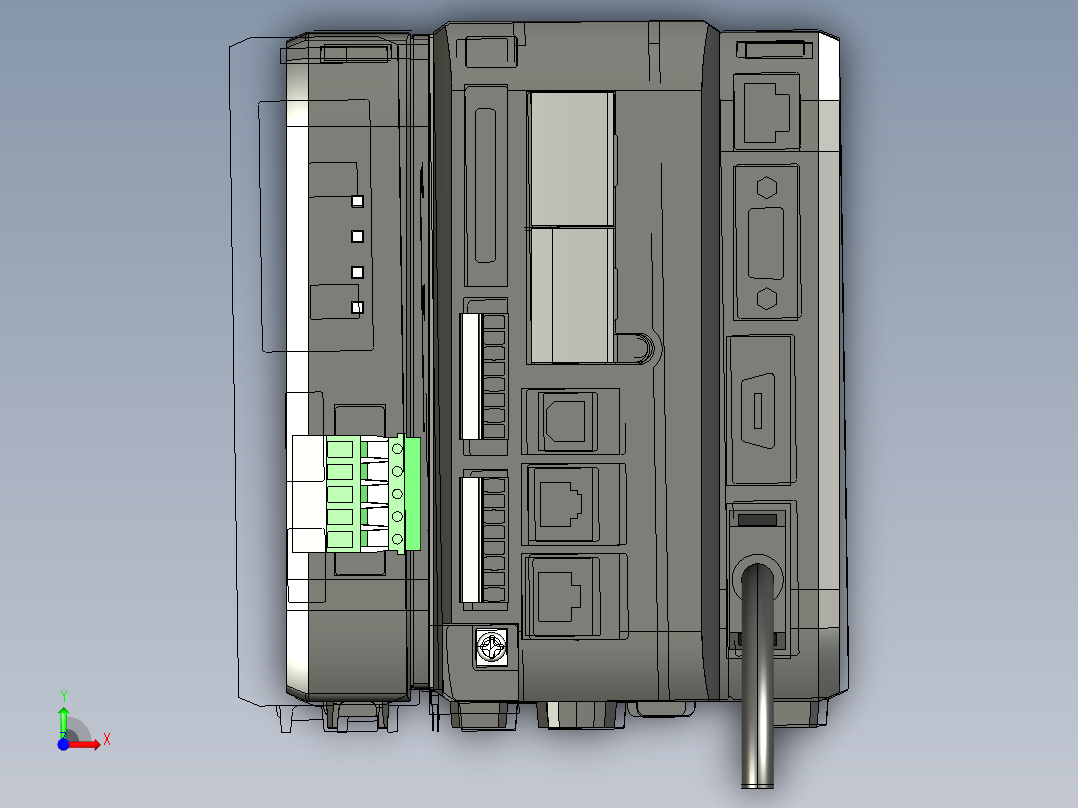基恩士CV-5001_5501_5701+CA-NCL10E_kc图纸模型前视图