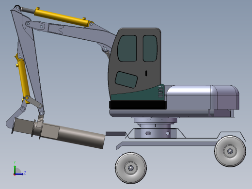 挖掘机改装整车上装部件左视缩略图