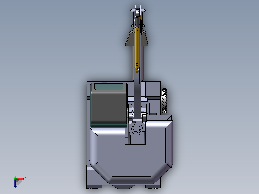 挖掘机改装整车上装部件俯视图