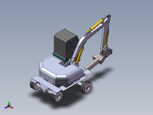 挖掘机改装整车上装部件正等轴测缩略图