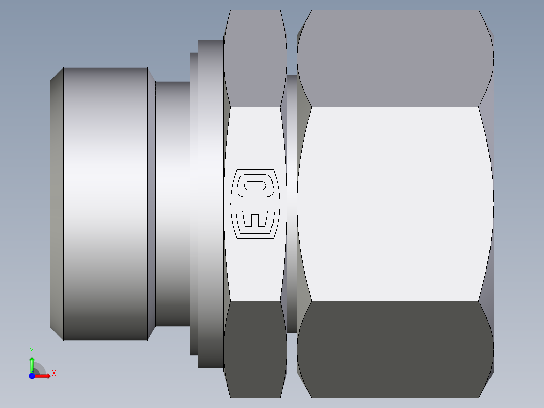 卡套式工业通用硬管接头EO_Swivel_connector_EGE28LREDCF前视图