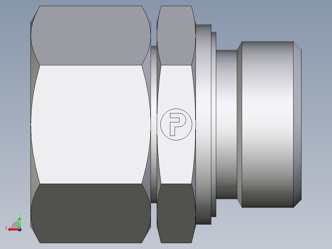 卡套式工业通用硬管接头EO_Swivel_connector_EGE28LREDCF后视图