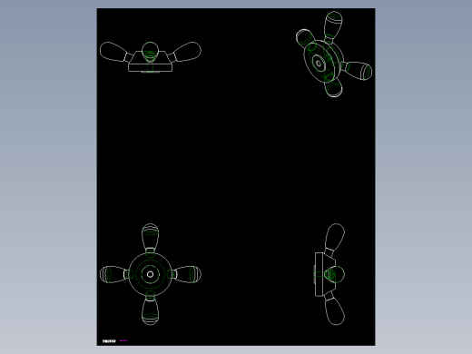 FOUR-ARM把手VBR.4-2D多系列多零件图纸模型